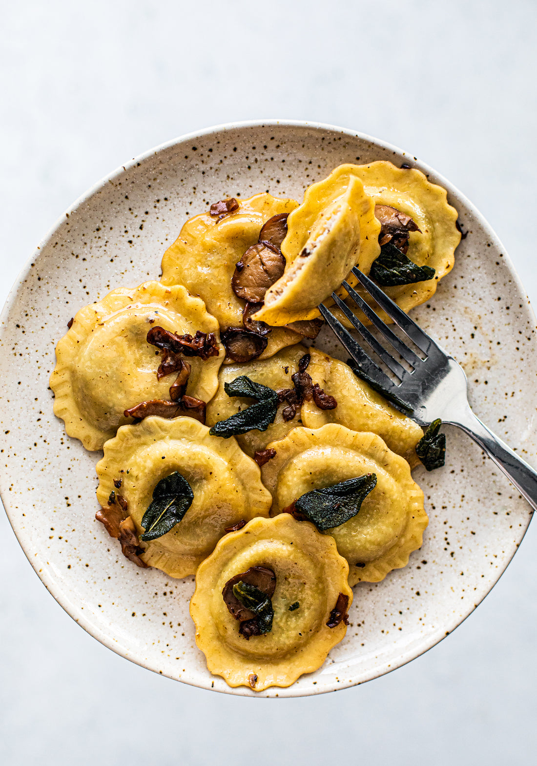 Smoked Mushroom and Ricotta Ravioli